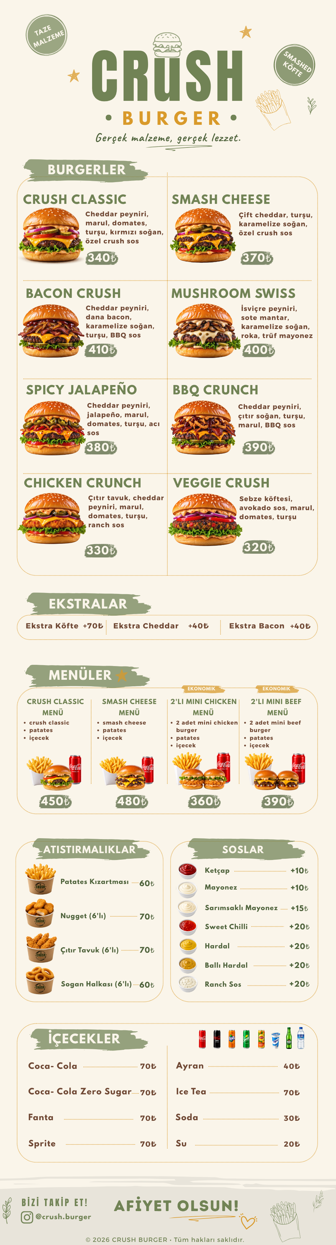 Crush Burger Dijital Menü